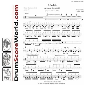 Avenged Sevenfold - Afterlife - Drum Sheet + Play-Along Track